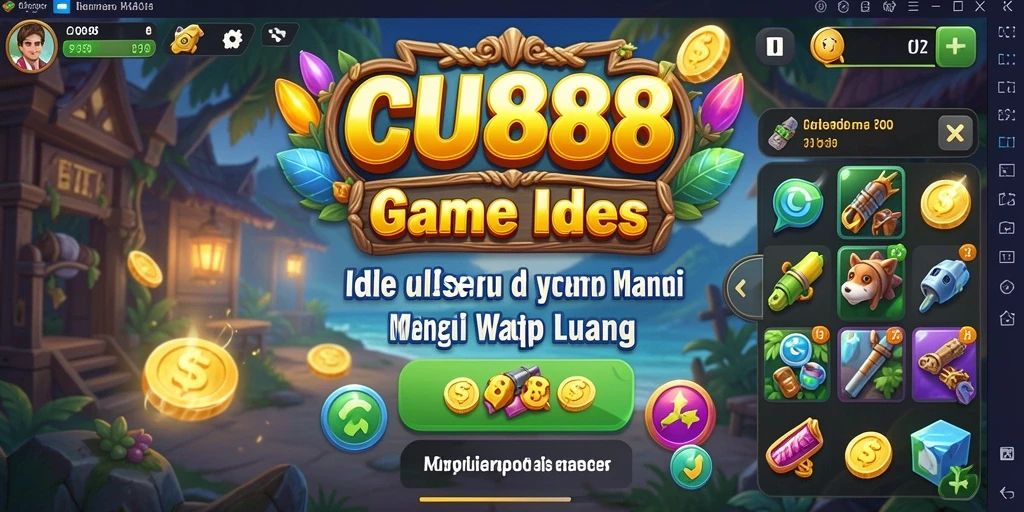 Tampilan menarik dari gameplay Idle di CU888 dengan karakter yang berkembang.