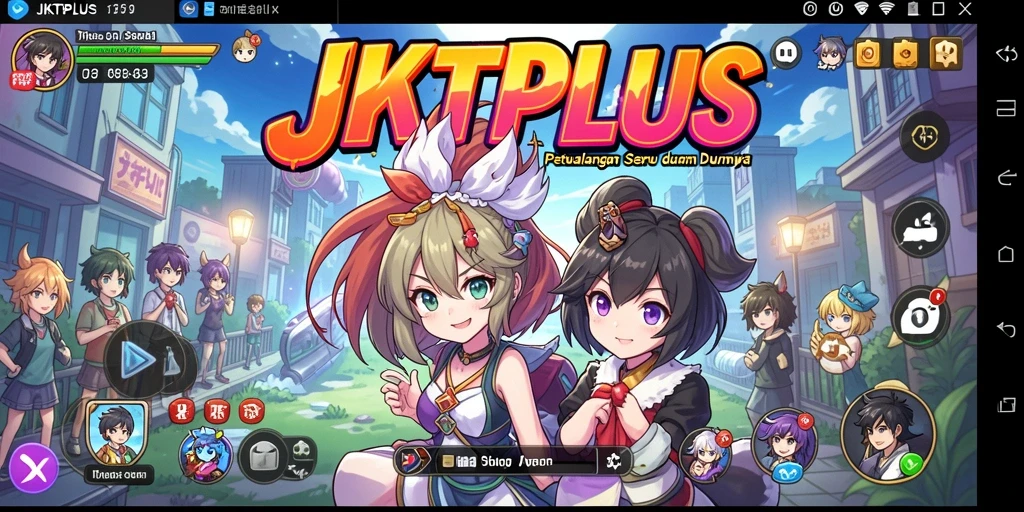 Tampilan gameplay JKTPLUS yang memikat dengan karakter anime.