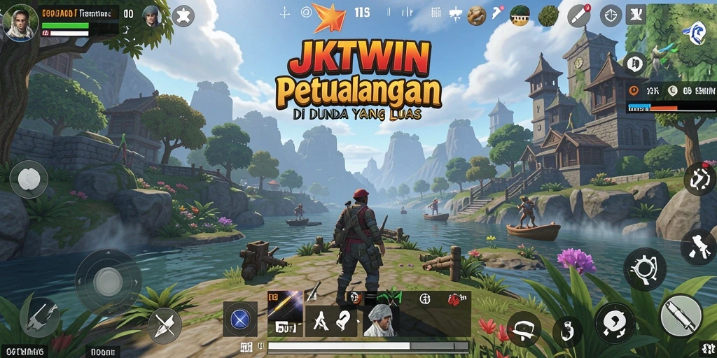 Gameplay JKTWIN menunjukkan eksplorasi dunia terbuka yang luas.