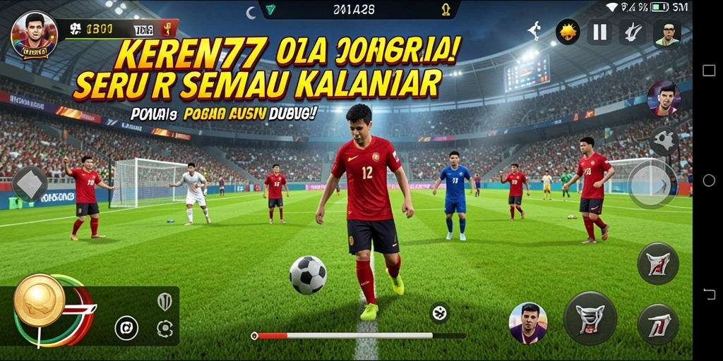 Tampilan gameplay KEREN77 dengan aksi olahraga mendebarkan.