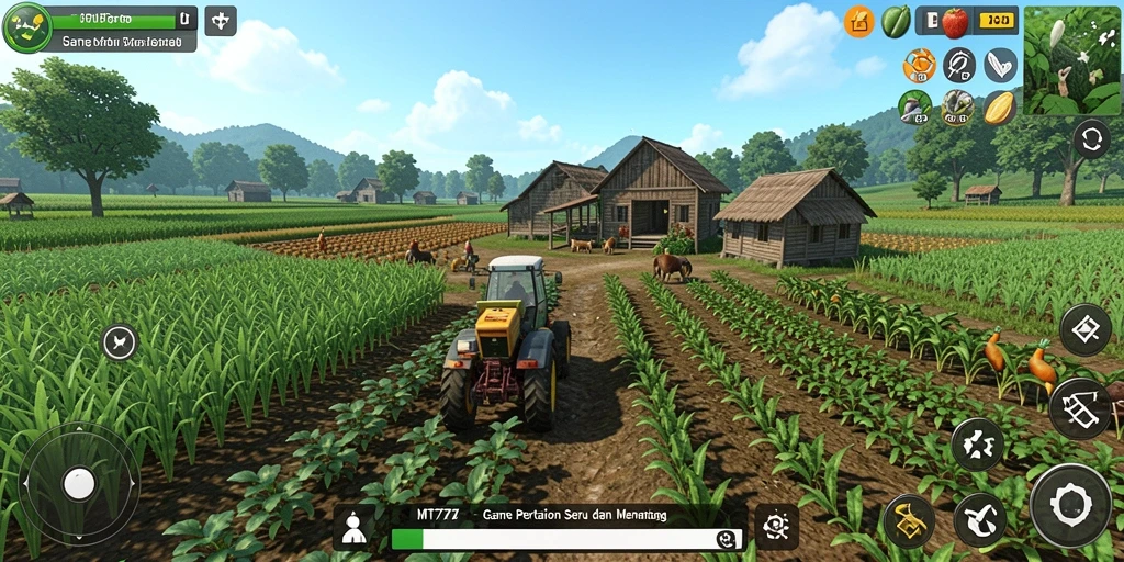 Tampilan gameplay seru di dunia pertanian yang indah.