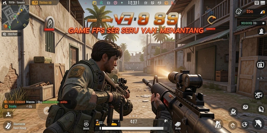 Tampilan gameplay V89 yang intens dan seru saat pertempuran.