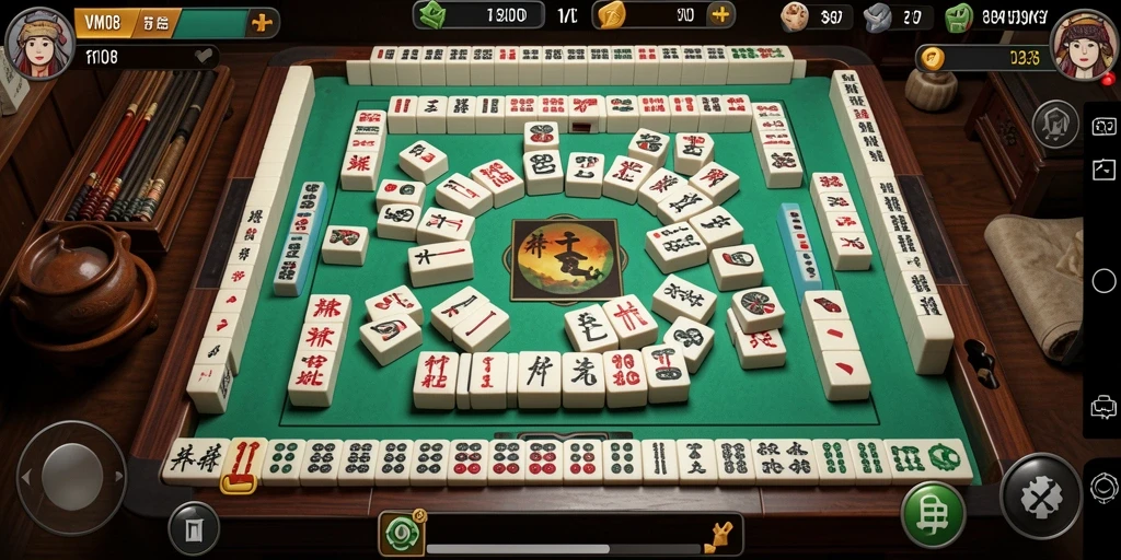 Tampilan gameplay seru dalam permainan Mahjong VM108.