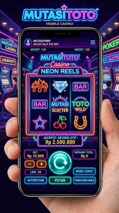 Tampilan utama aplikasi mutasitoto yang mudah dinavigasi.
